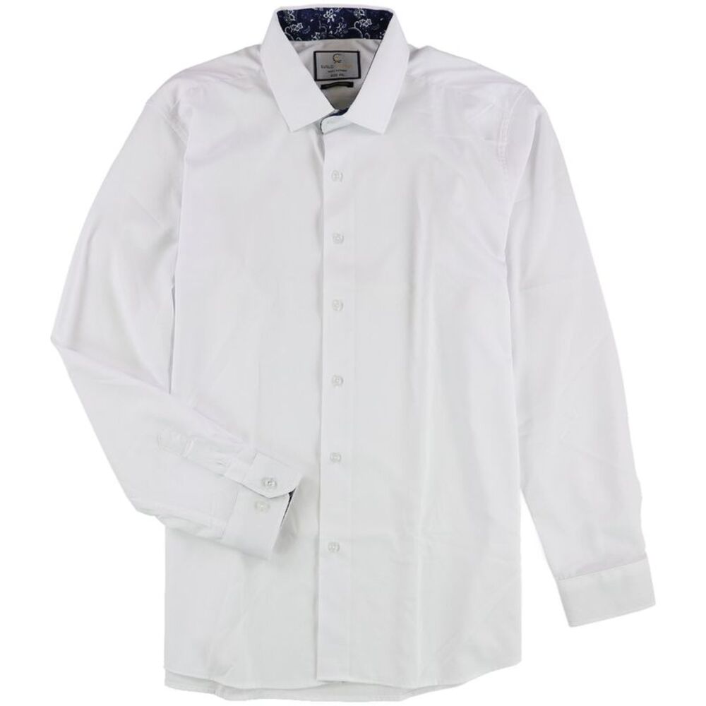 SUSLO COUTURE Mens Wrinkle Free, Stretch Button Down Dress Shirt, White, 2XL ...